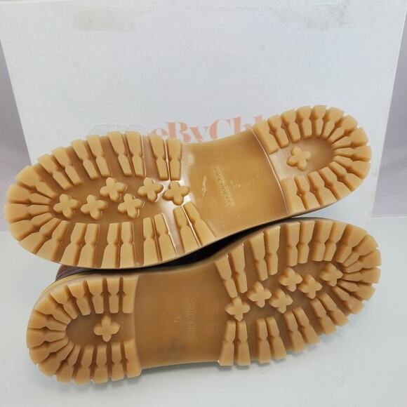 NWT$525 SEE BY CHLOE Eileen Leopard Suede Leather Lace-up Boots Sz 37 (US 6) - Picture 13 of 16